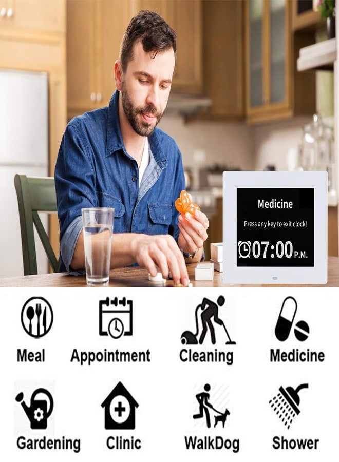 ybest [2020 Upgrade] Extra Large Digital Calendar Day Date Clocks with 12 Alarm Options Non-Abbreviated Day & Month impaired Vision Dementia Clock for Senior Elderly - Image 3